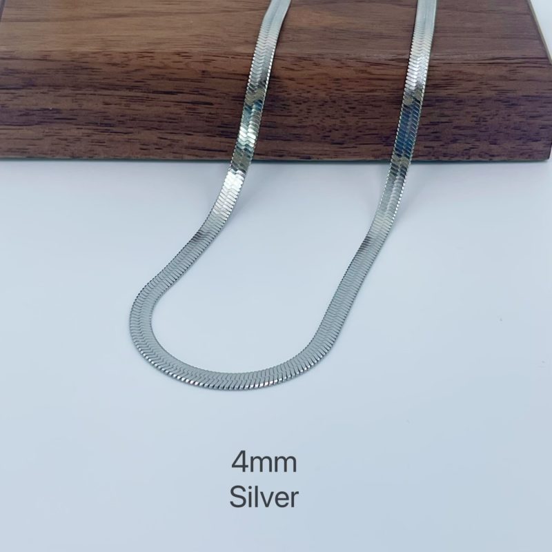 Minimalist Unisex Snake Chain Necklace Choker Stainless Steel Herringbone Gold Color Fashion Jewelry Gift For Her Women and Men - Image 12