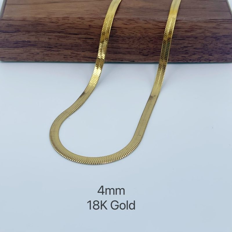 Minimalist Unisex Snake Chain Necklace Choker Stainless Steel Herringbone Gold Color Fashion Jewelry Gift For Her Women and Men - Image 13