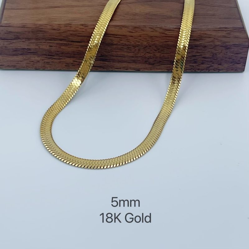Minimalist Unisex Snake Chain Necklace Choker Stainless Steel Herringbone Gold Color Fashion Jewelry Gift For Her Women and Men - Image 14