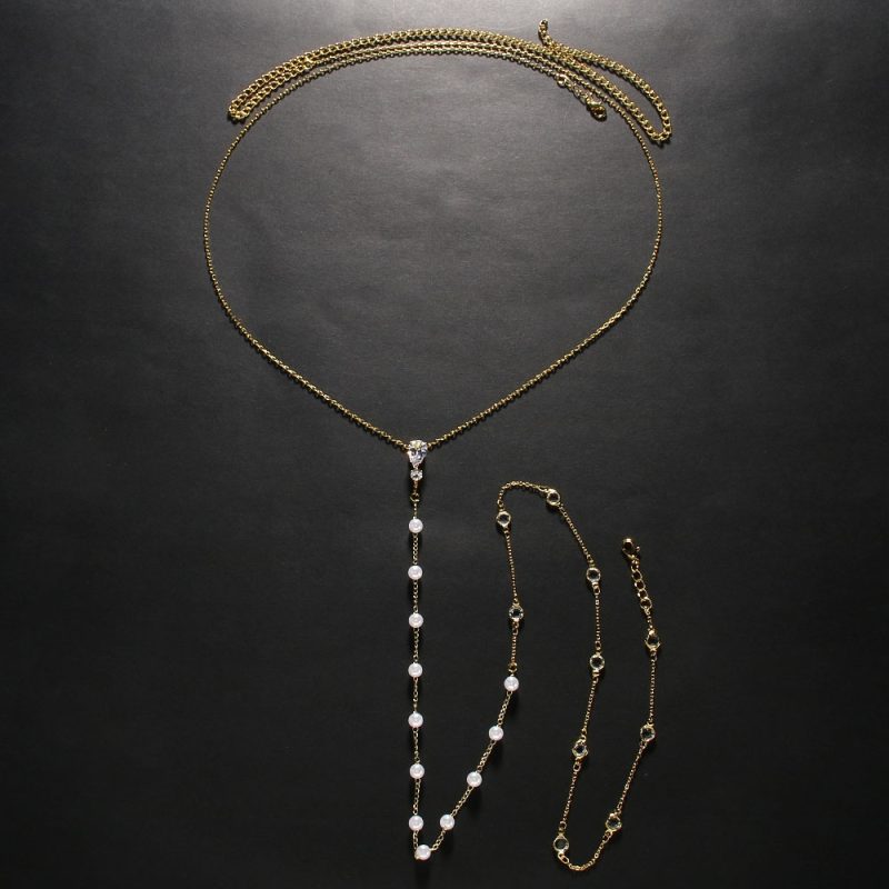 Simulated Pearl Back Chains Body Jewelry Fashion Party Annual Ball Accessories Body Chains for Women - Image 2