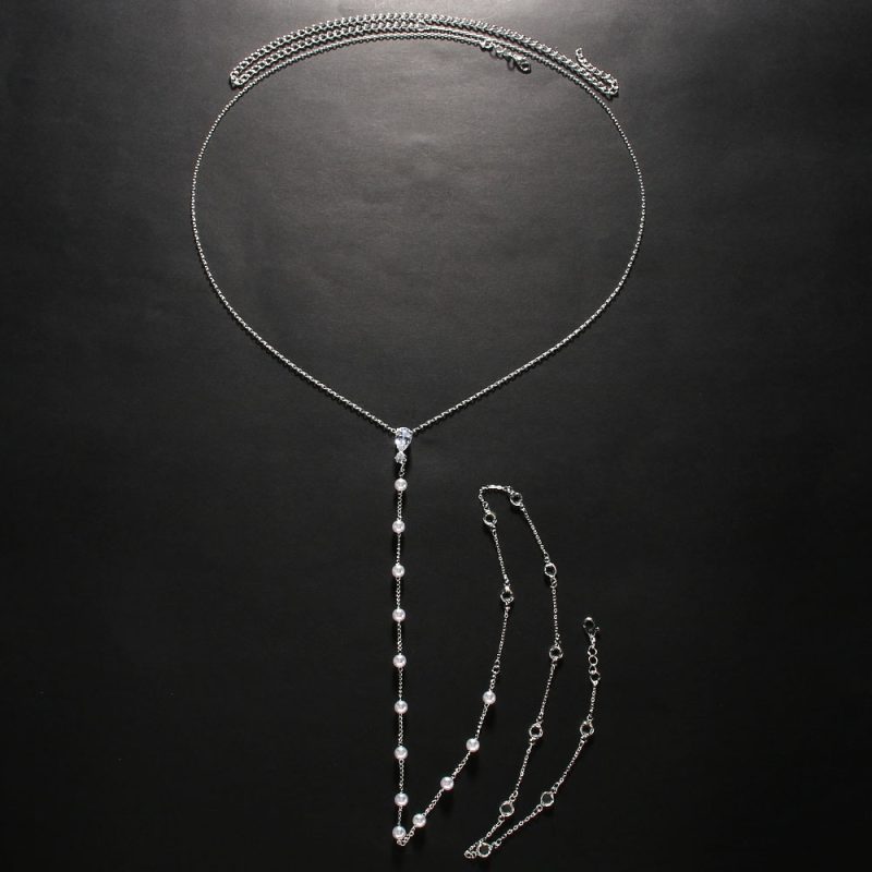 Simulated Pearl Back Chains Body Jewelry Fashion Party Annual Ball Accessories Body Chains for Women - Image 3