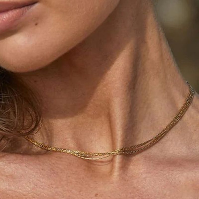 Stainless Steel necklace women stacking Layered Thin Chain Necklace Multilayer Sexy Snake Chains Summer Beach Fashion Jewelry - Image 4