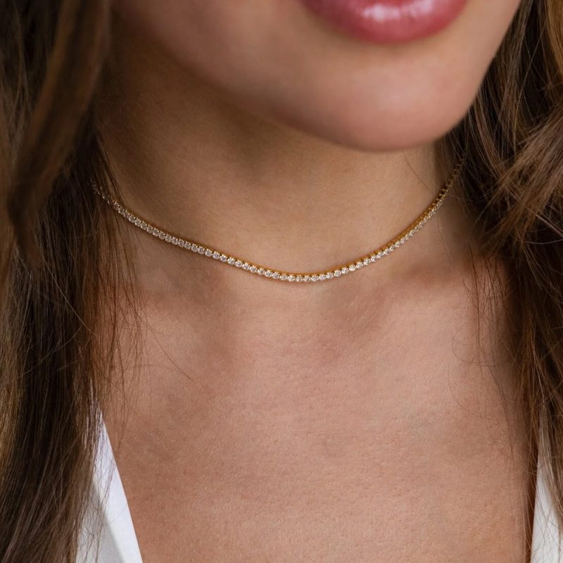 eManco Fashion Crystal Necklace High Quality Stainless Steel Necklace Ladies Bridal Accessories Gifts Wholesale - Image 3