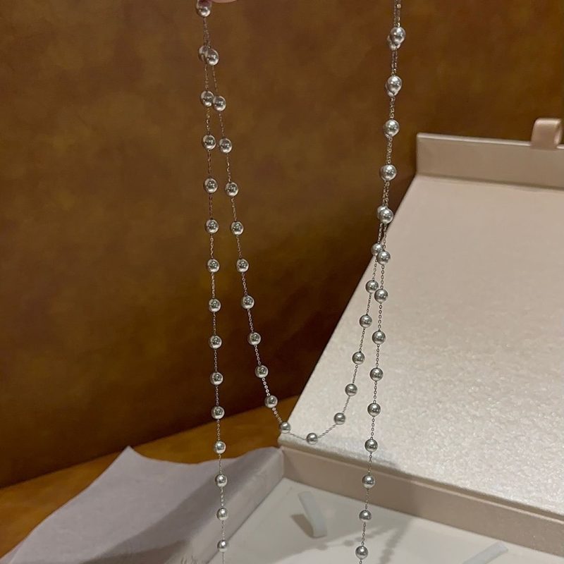 Ajojewel Length 121cm Long Necklaces Golden/Silver Color Classic White Simulated Pearl necklace For Women - Image 5