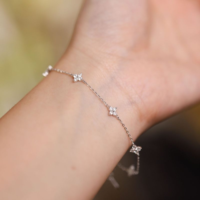 New Stainless Steel Zircon Necklaces for Women 18K Gold Plated Four Leaf Grass Collar Chain Necklace Luxury Jewelry Gift - Image 8