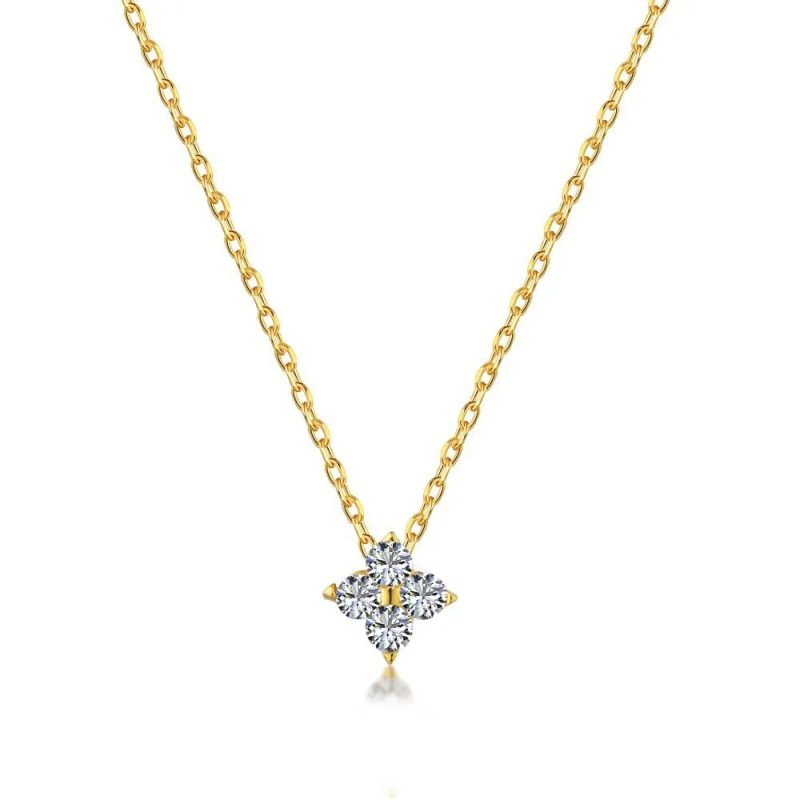 New Stainless Steel Zircon Necklaces for Women 18K Gold Plated Four Leaf Grass Collar Chain Necklace Luxury Jewelry Gift - Image 10