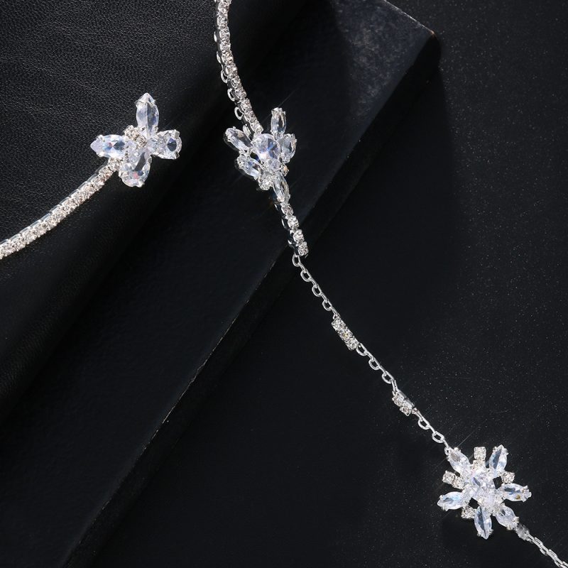 New Body Jewelry for Women Luxury Metal Snow Zircon Necklace Bridal Wedding Dress Jewelry Fashion Accessory - Image 2