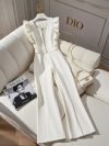 Women's Autumn High Waisted Draped Wide Leg Jumpsuit With Suspender Pants Female Korean Slim Elegant Style Temperament Pants ﻿