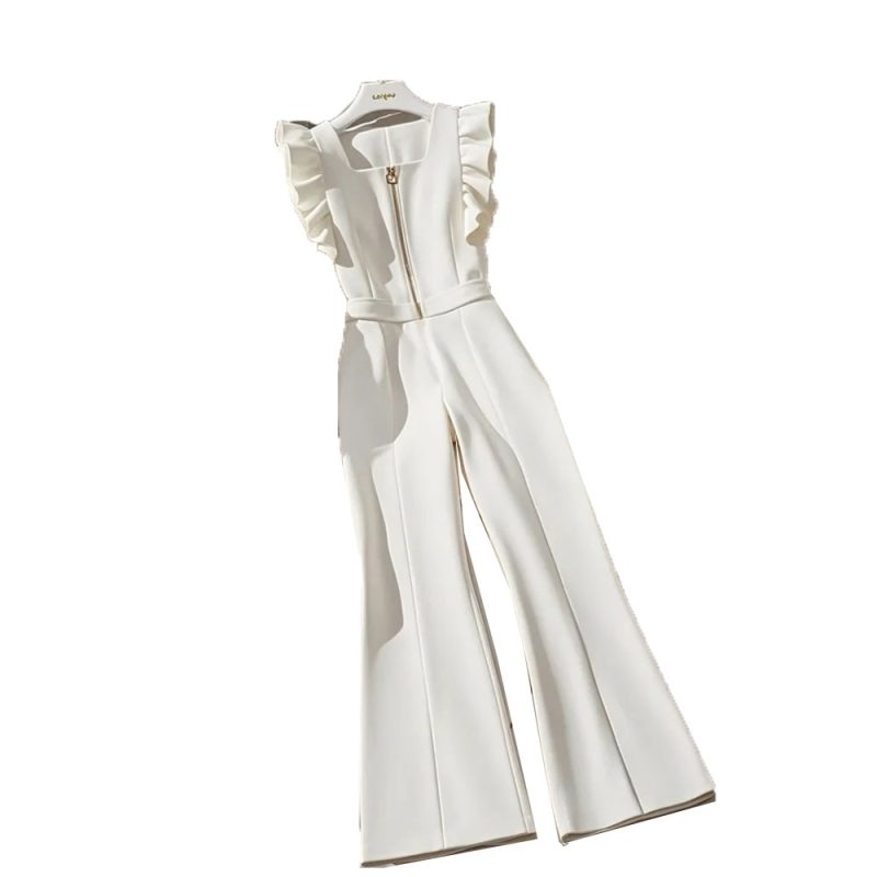 Women's Autumn High Waisted Draped Wide Leg Jumpsuit With Suspender Pants Female Korean Slim Elegant Style Temperament Pants ﻿ - Image 5