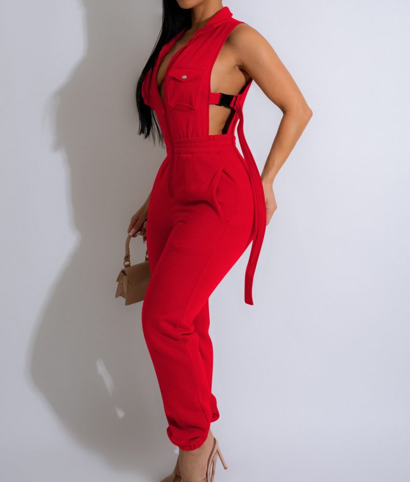 Jumpsuits for Women 2024 Summer Sexy Spicy Girl Side Button Zipper Sleeveless 4 Pocket Jumpsuit Streetwear Fashion Overalls - Image 3