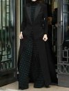 Bonboho 2024 Women's Elegant Blazer Jacket Solid Black Slim Long Sleeve Extra-Long Splited Blazer Coat Female Formal Outerwear