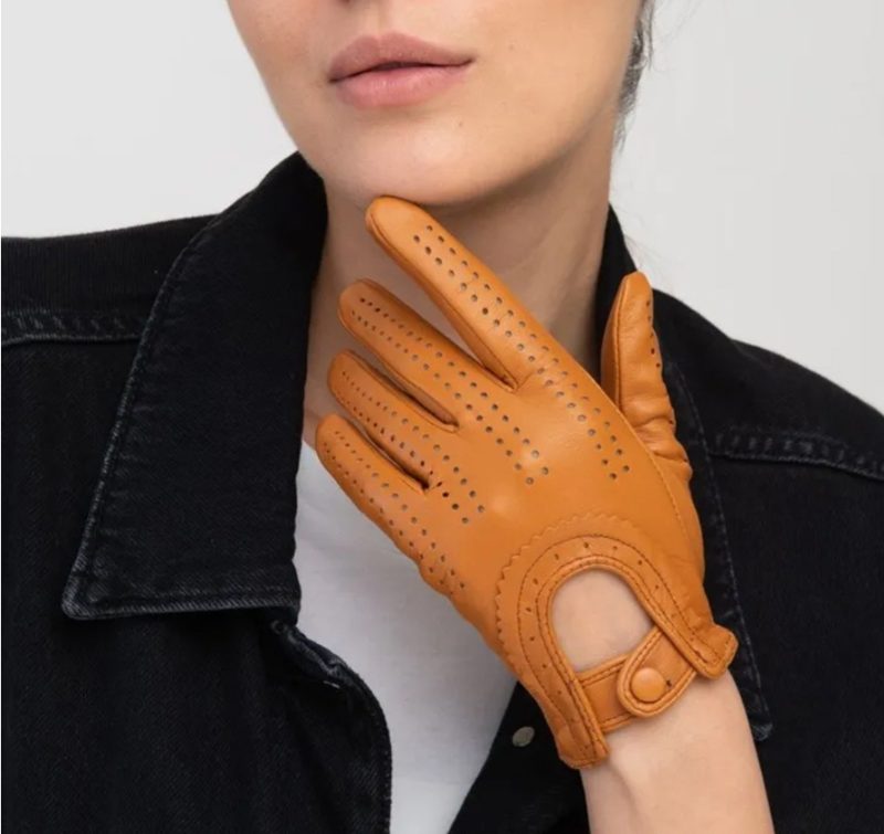 Women Genuine Leather Sheepskin Gloves Breathable thin Outdoor Cycling Driving Motorcycle Gloves spring Summer Lady - Image 5