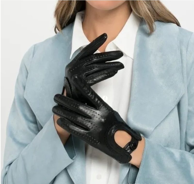 Women Genuine Leather Sheepskin Gloves Breathable thin Outdoor Cycling Driving Motorcycle Gloves spring Summer Lady - Image 6