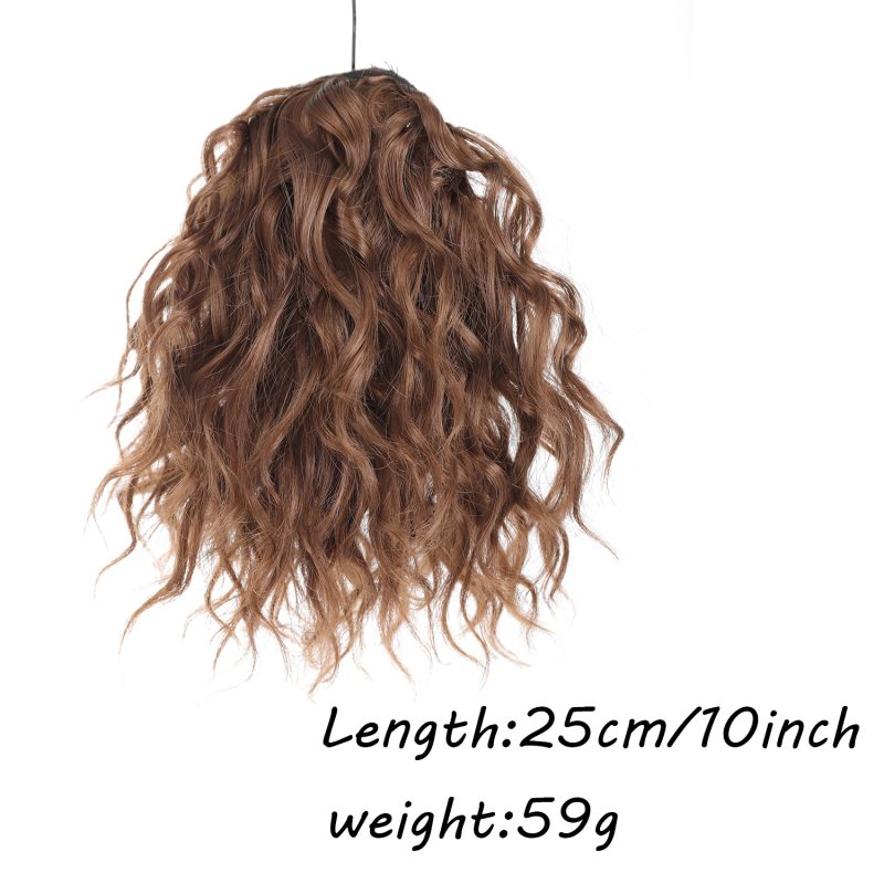 Messy Curly Bun Hairpieces Wavy Curly Short Synthetic Elastic Drawstring Loose Ponytail Extension For Women Daily Use - Image 3