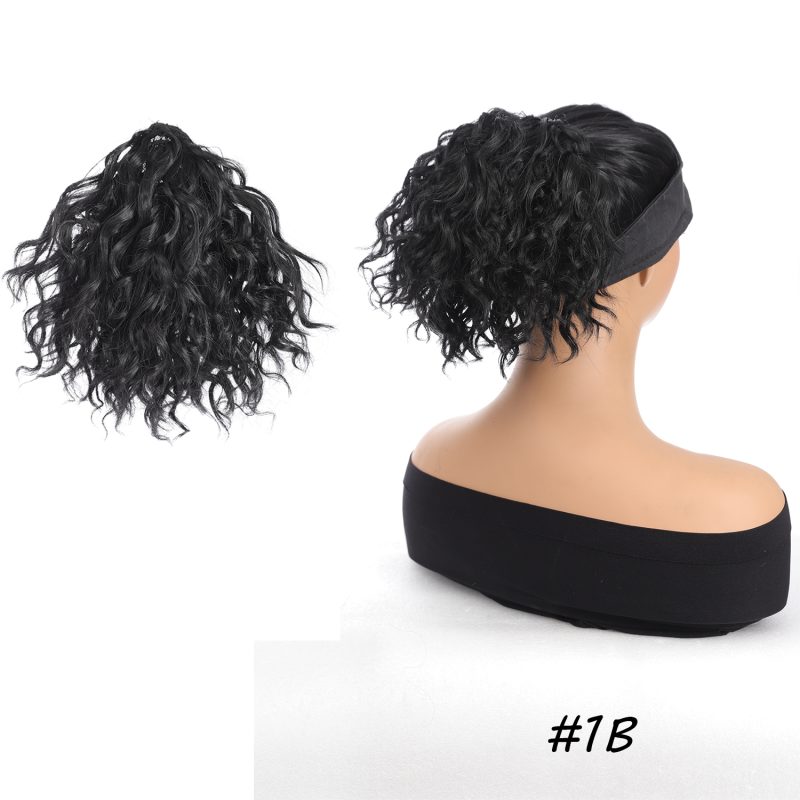 Messy Curly Bun Hairpieces Wavy Curly Short Synthetic Elastic Drawstring Loose Ponytail Extension For Women Daily Use - Image 9