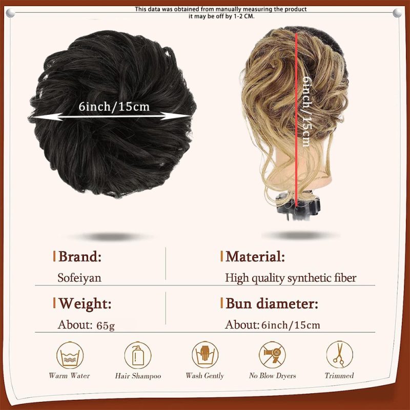 Synthetic Claw Messy Hair Bun Piece Short Curly Hair Natural Wavy Curly For Women Daily Use - Image 2
