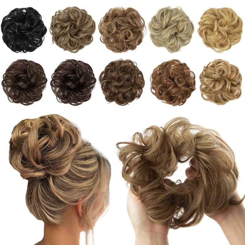 Wig hair band disheveled fluffy bun wig hair bun natural high temperature synthetic silk wig curls