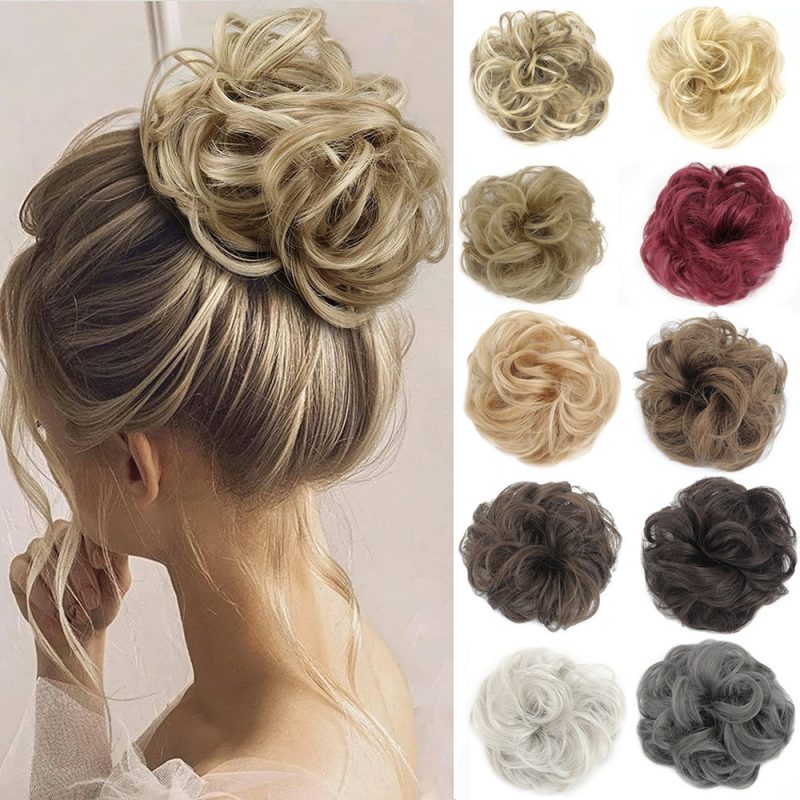 Wig hair band disheveled fluffy bun wig hair bun natural high temperature synthetic silk wig curls - Image 2