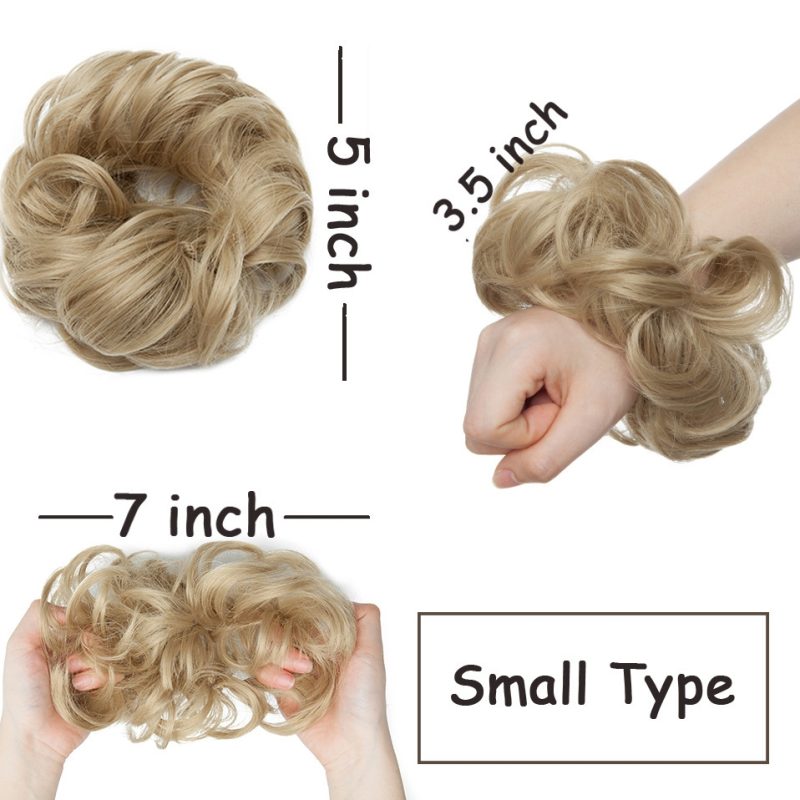 Wig hair band disheveled fluffy bun wig hair bun natural high temperature synthetic silk wig curls - Image 4