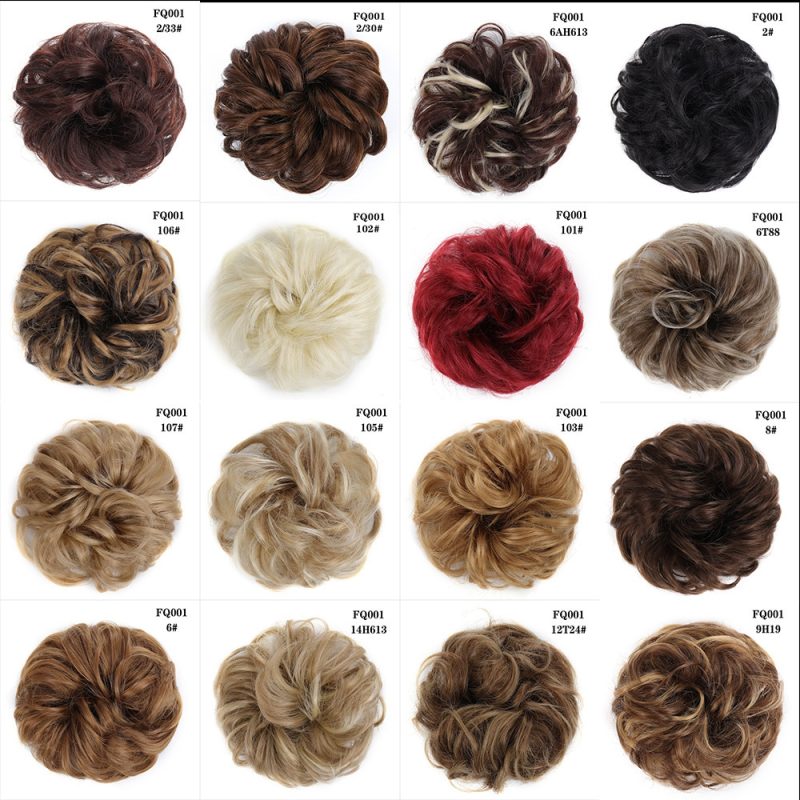 Wig hair band disheveled fluffy bun wig hair bun natural high temperature synthetic silk wig curls - Image 5