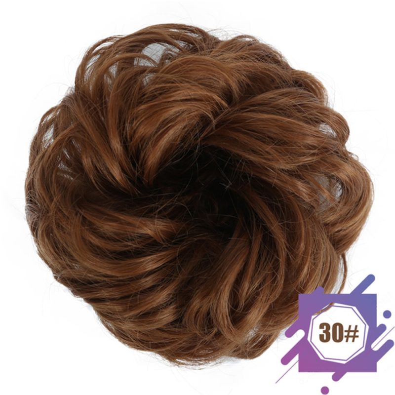 Wig hair band disheveled fluffy bun wig hair bun natural high temperature synthetic silk wig curls - Image 7