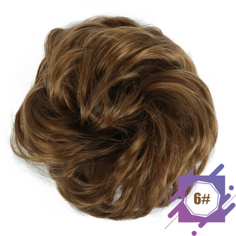 Wig hair band disheveled fluffy bun wig hair bun natural high temperature synthetic silk wig curls - Image 11