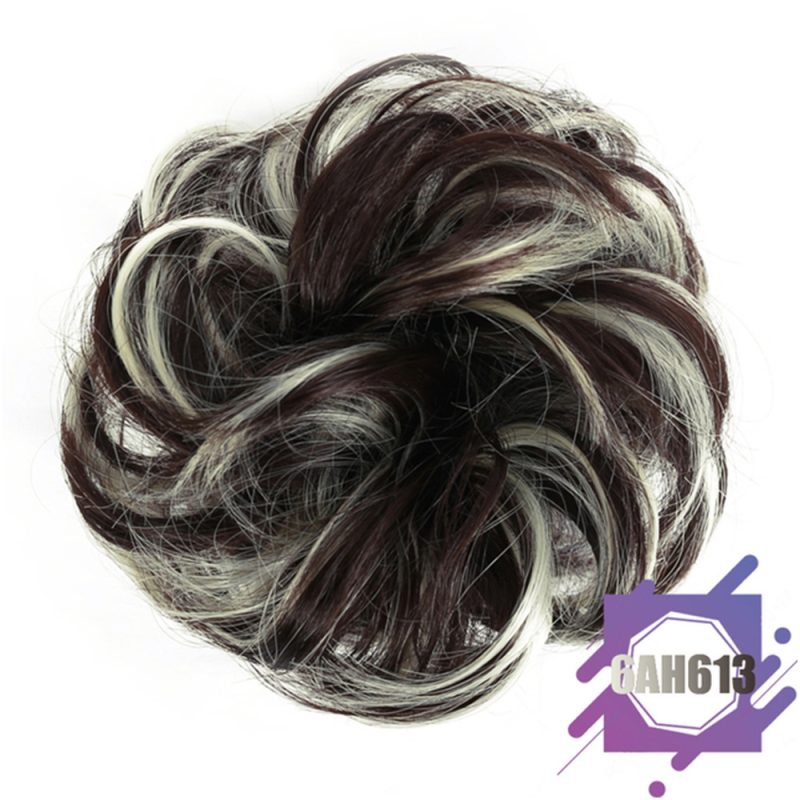 Wig hair band disheveled fluffy bun wig hair bun natural high temperature synthetic silk wig curls - Image 12