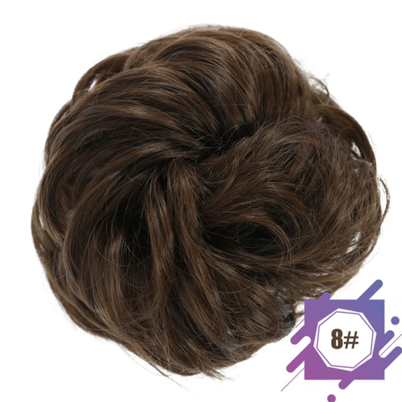 Wig hair band disheveled fluffy bun wig hair bun natural high temperature synthetic silk wig curls - Image 16