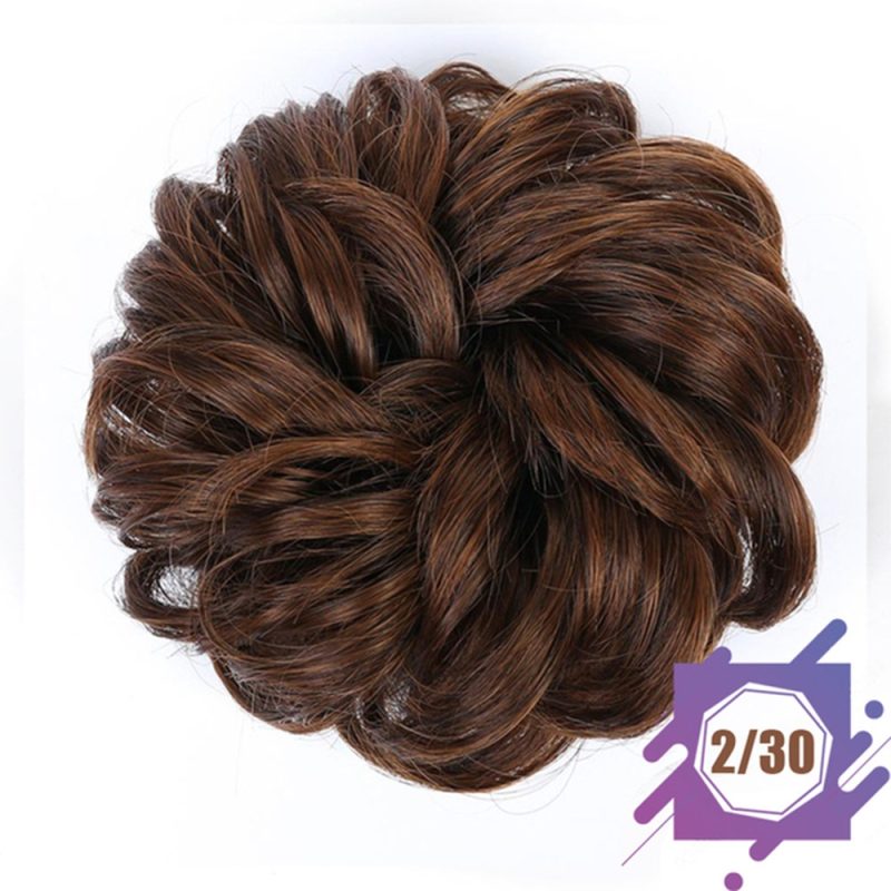 Wig hair band disheveled fluffy bun wig hair bun natural high temperature synthetic silk wig curls - Image 17
