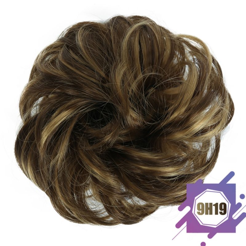 Wig hair band disheveled fluffy bun wig hair bun natural high temperature synthetic silk wig curls - Image 18