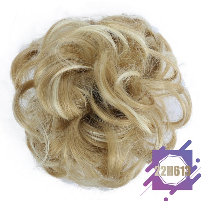 Wig hair band disheveled fluffy bun wig hair bun natural high temperature synthetic silk wig curls - Image 19