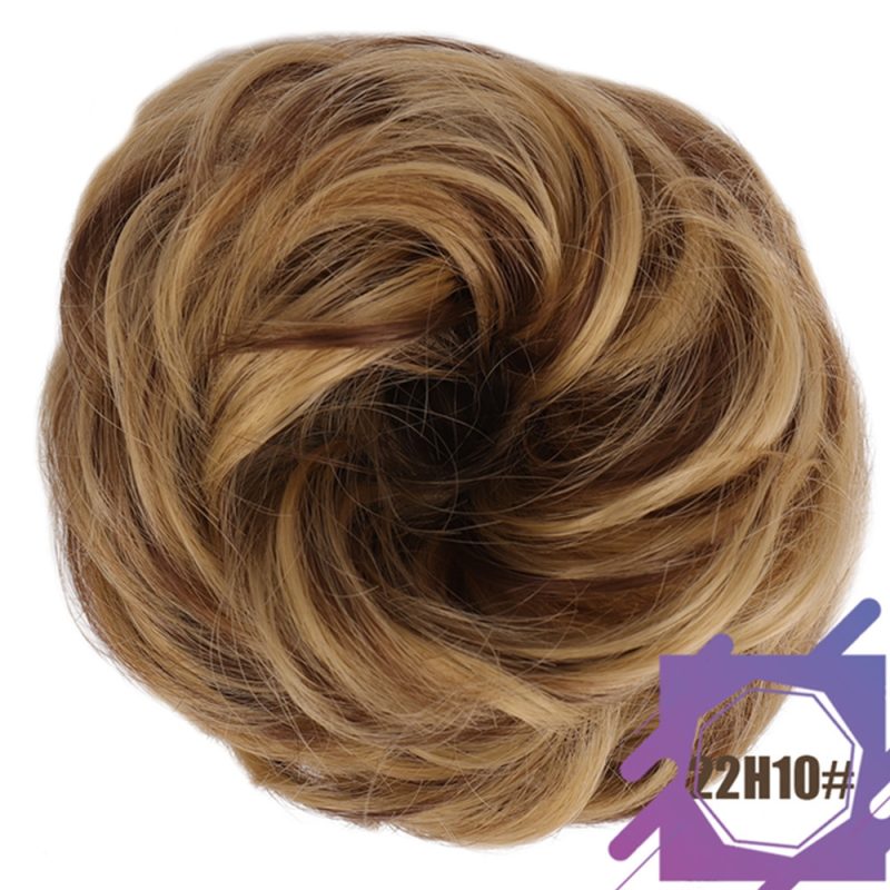 Wig hair band disheveled fluffy bun wig hair bun natural high temperature synthetic silk wig curls - Image 22