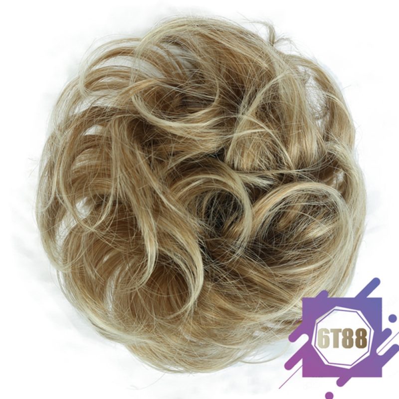 Wig hair band disheveled fluffy bun wig hair bun natural high temperature synthetic silk wig curls - Image 23