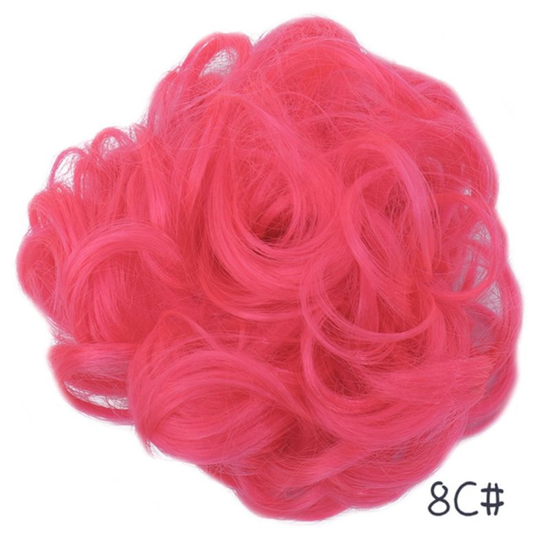 Wig hair band disheveled fluffy bun wig hair bun natural high temperature synthetic silk wig curls - Image 24