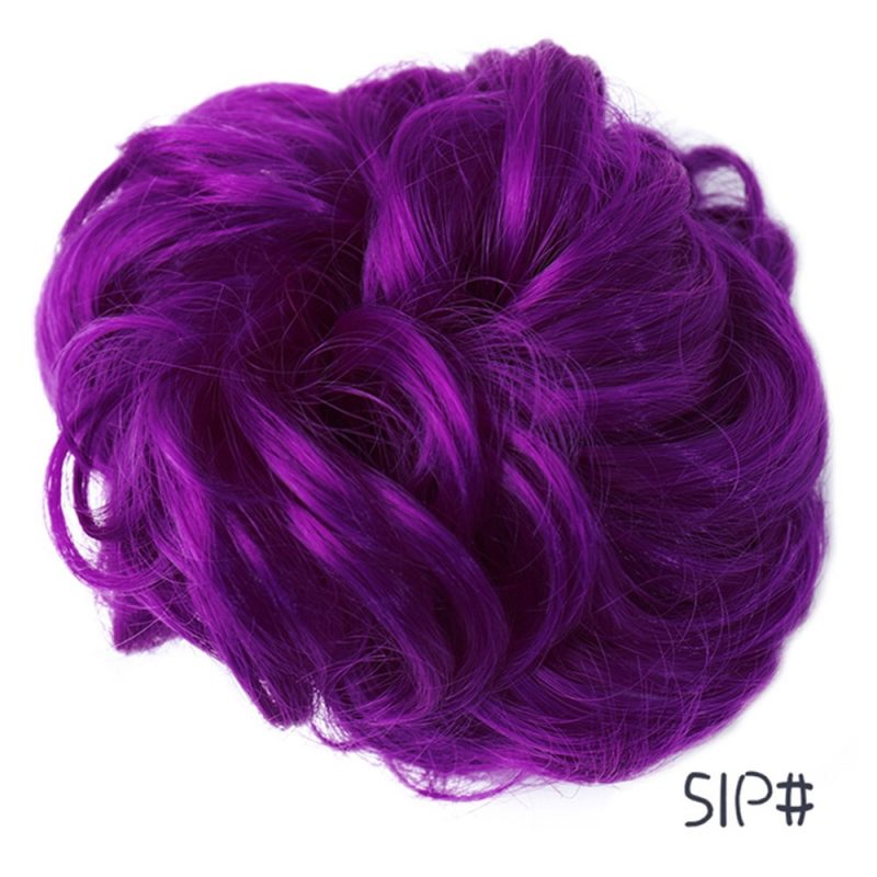 Wig hair band disheveled fluffy bun wig hair bun natural high temperature synthetic silk wig curls - Image 25