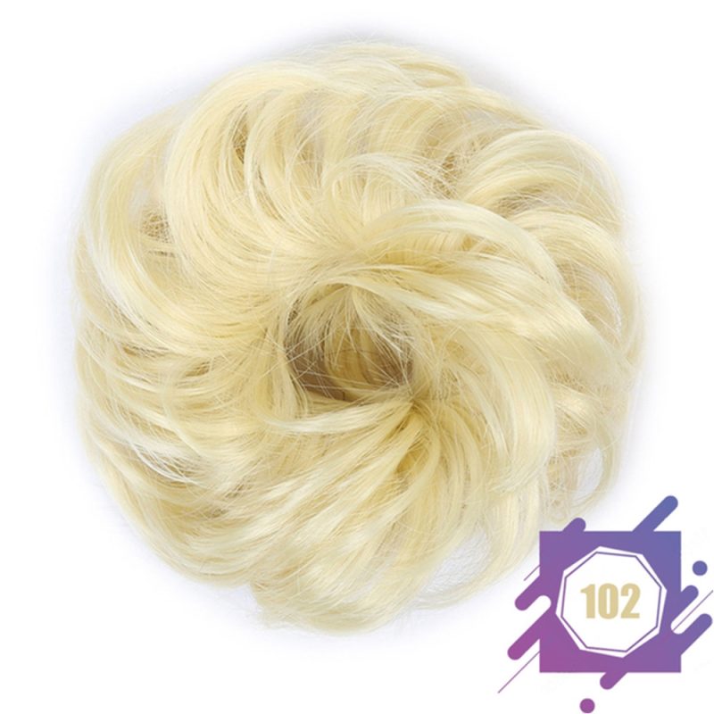 Wig hair band disheveled fluffy bun wig hair bun natural high temperature synthetic silk wig curls - Image 26