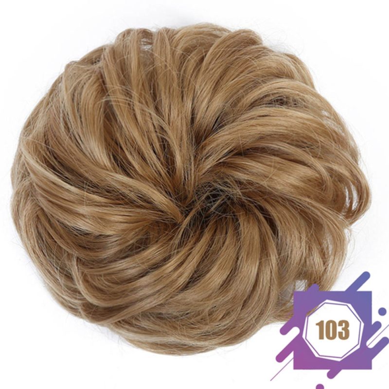Wig hair band disheveled fluffy bun wig hair bun natural high temperature synthetic silk wig curls - Image 27