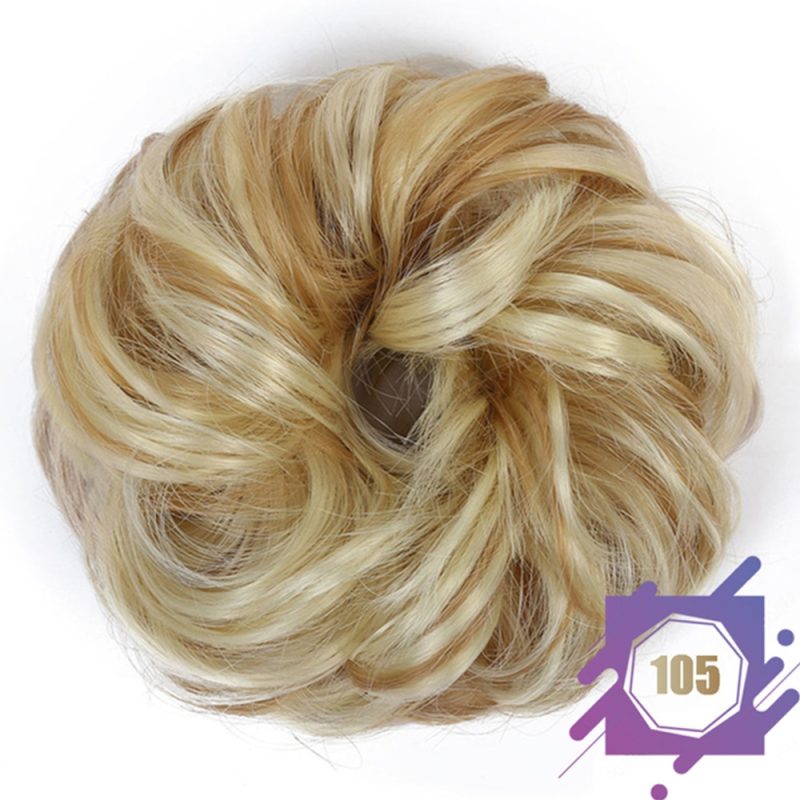 Wig hair band disheveled fluffy bun wig hair bun natural high temperature synthetic silk wig curls - Image 28