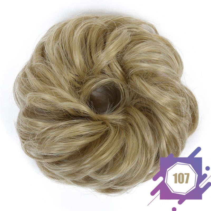Wig hair band disheveled fluffy bun wig hair bun natural high temperature synthetic silk wig curls - Image 30