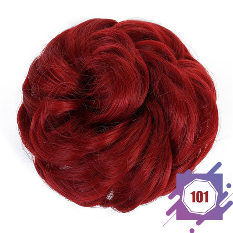 Wig hair band disheveled fluffy bun wig hair bun natural high temperature synthetic silk wig curls - Image 33