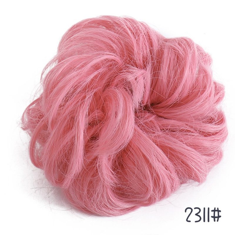Wig hair band disheveled fluffy bun wig hair bun natural high temperature synthetic silk wig curls - Image 34