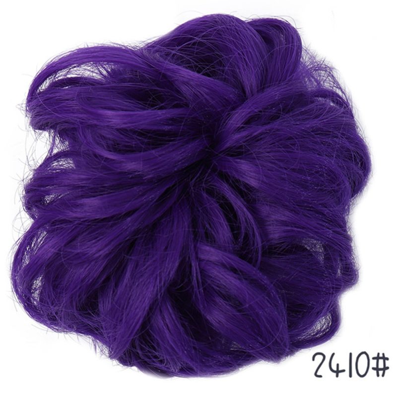 Wig hair band disheveled fluffy bun wig hair bun natural high temperature synthetic silk wig curls - Image 36