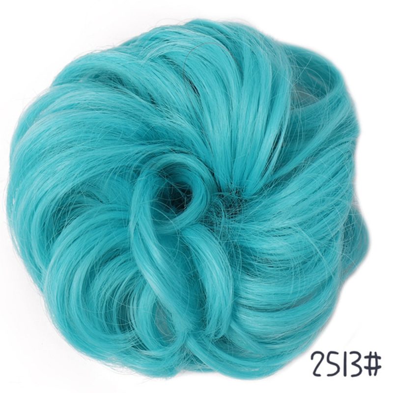 Wig hair band disheveled fluffy bun wig hair bun natural high temperature synthetic silk wig curls - Image 40