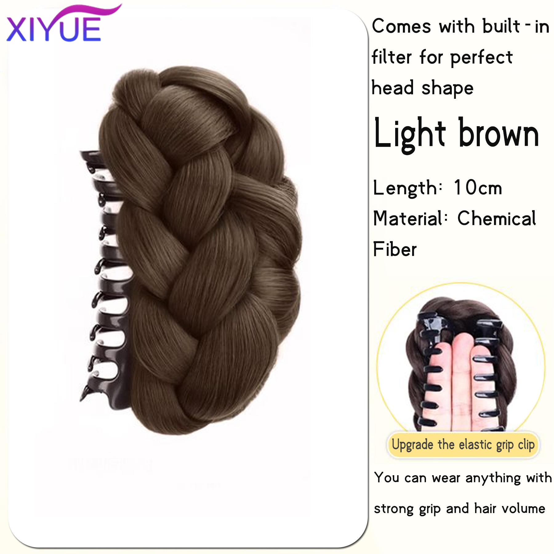 Synthetic Fried Dough Twists Pill Head Bun Female Grab Clip Flower Bud Head Fluffy Pan Hair Wig Bag Extension for Women - Image 8