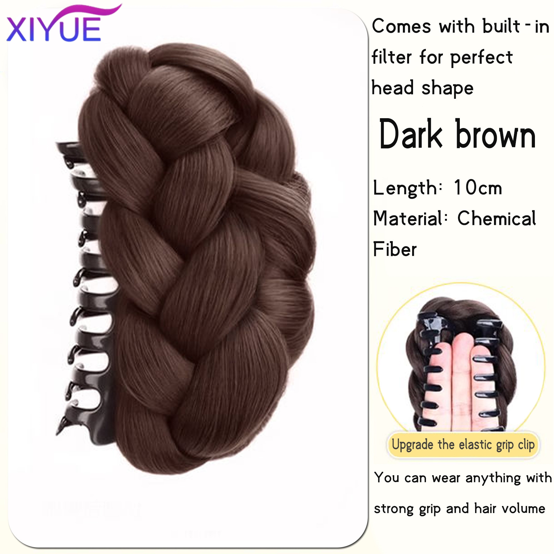 Synthetic Fried Dough Twists Pill Head Bun Female Grab Clip Flower Bud Head Fluffy Pan Hair Wig Bag Extension for Women - Image 9