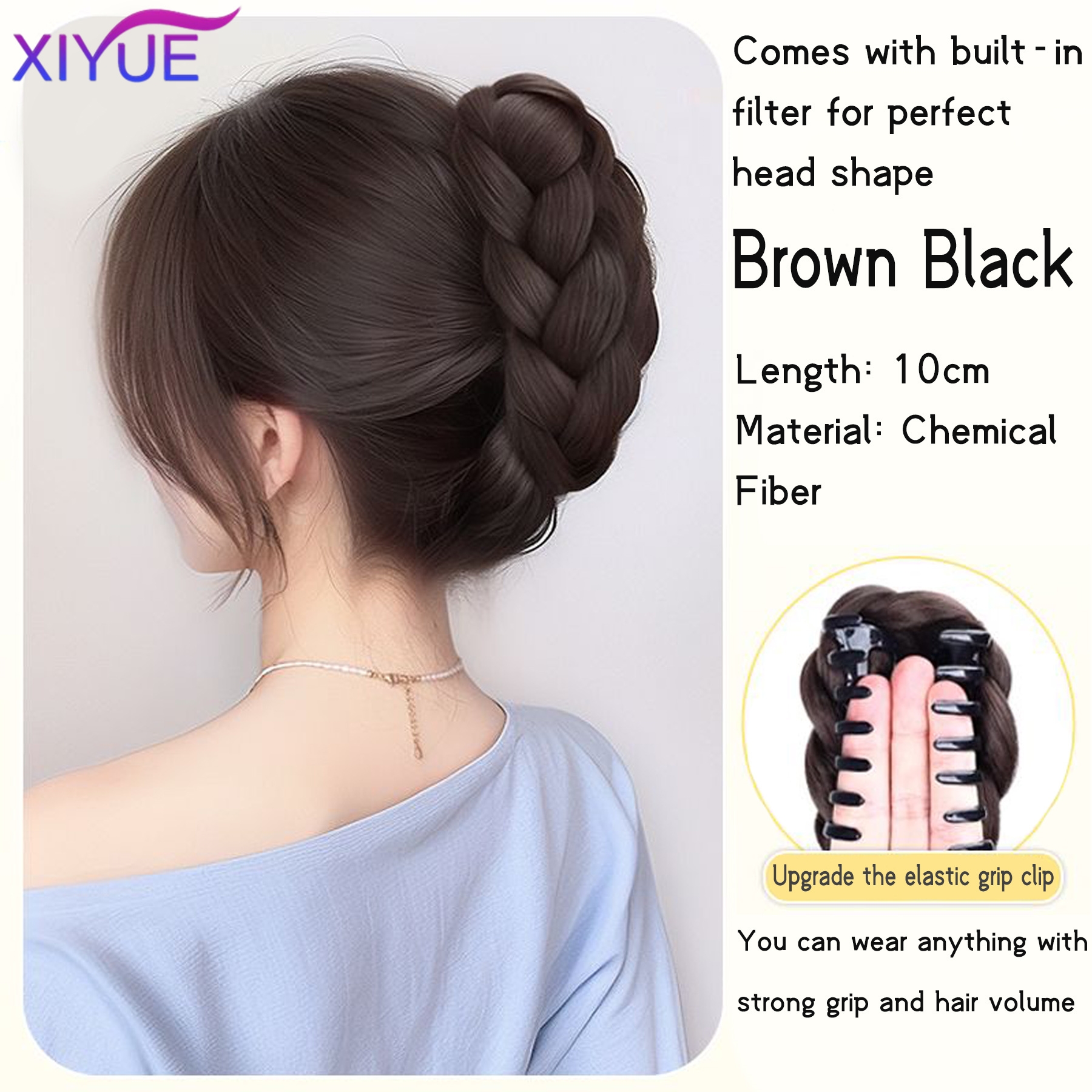 Synthetic Fried Dough Twists Pill Head Bun Female Grab Clip Flower Bud Head Fluffy Pan Hair Wig Bag Extension for Women - Image 10