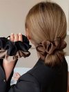 1pcs Women Silk Satin Scrunchies Korean Ladies Girls Elastics Hair Band Ponytail Hold Hair Accessories