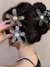 New Korean Rhinestone Hair Claw Clip Elegant Black Hair Crabs Hairgrips for Ladies Headwear Hair Accessories Ponytail Hair Clips