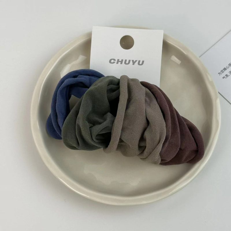 4 Set Solid Widen Thicken Hair Band Ropes Women Ponytail Holder Hair Tie Scrunchies Rubber Bands Korea Fashion Hair Accessories - Image 11