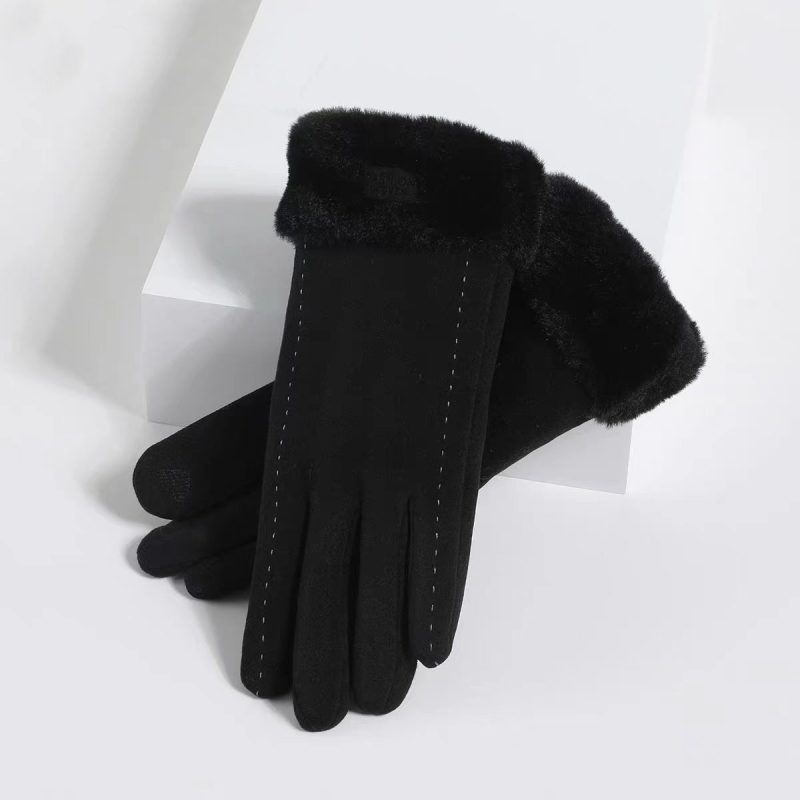 Women's Winter Touchscreen Gloves - Thermal Plush Lined Riding Mittens, Cute Commuting Motorcycle Warm Cold Weather - Image 7